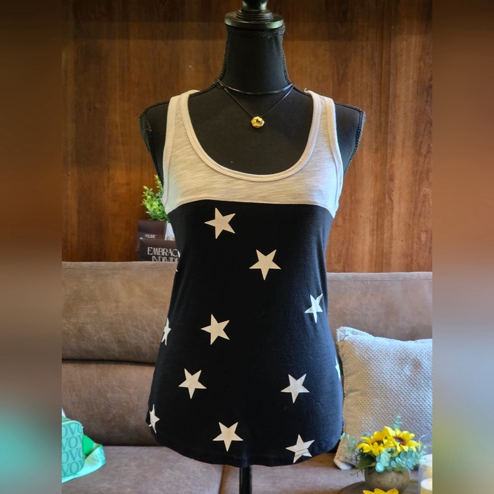 Bby Reflex Black and White Star Tank Top
